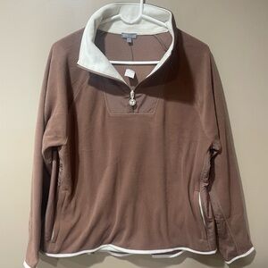 Talbots Brown and Cream Quarter-Zip Sweatshirt